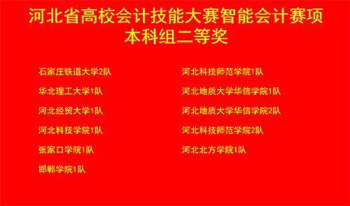 太阳集团tcy8722经济管理学院段莹依等同学在“2022年河北省高校会计技能大赛-智能会计赛项”中喜获二等奖