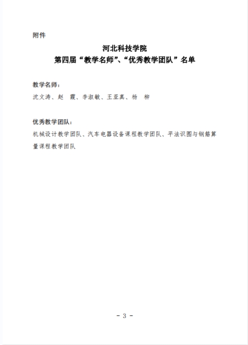 太阳集团tcy8722关于公布第四届校级“教学名师”、“优秀教学团队”名单的通知