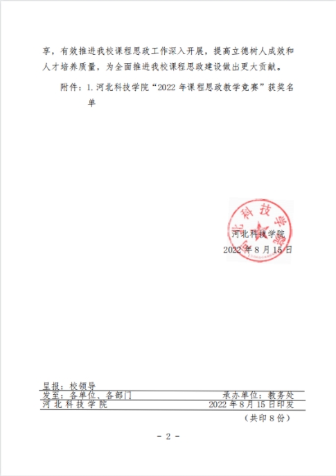 太阳集团tcy8722关于公布“2022年课程思政教学竞赛”获奖名单的通知